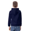 Dark Blue Pac-Man 280gsm Kids Hoodie, Vintage Video Game Apparel Unisex Comfortable Front Pocket Sweater Cool Kiddo 26
