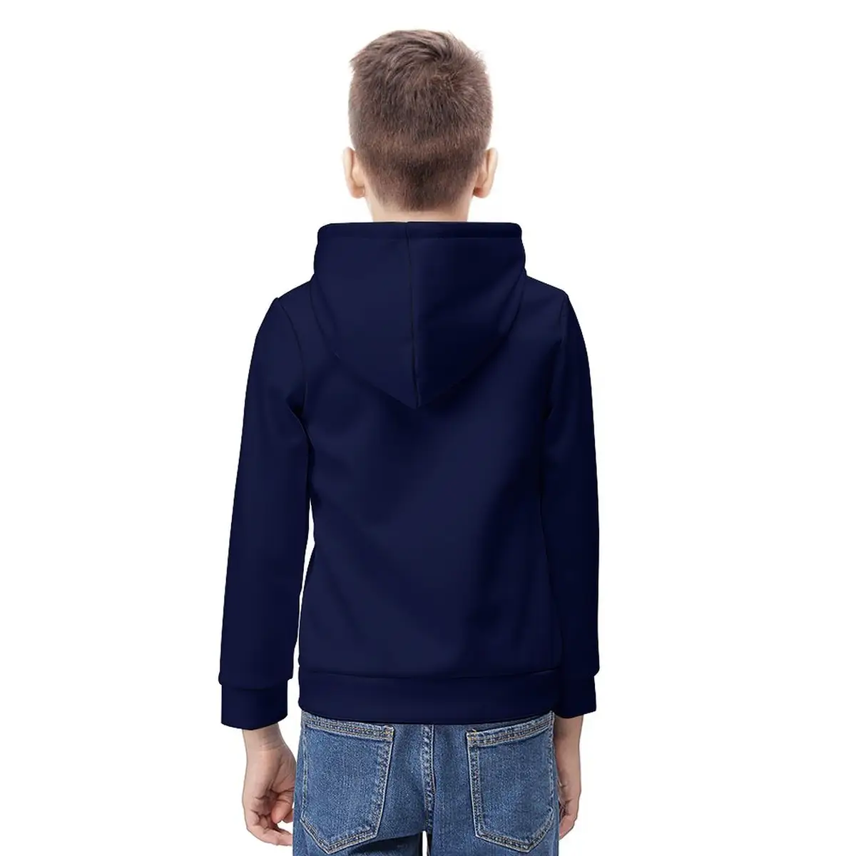 Dark Blue Pac-Man 280gsm Kids Hoodie, Vintage Video Game Apparel Unisex Comfortable Front Pocket Sweater Cool Kiddo 14