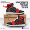 Five Nights at Freddy’s Inspired Character High-Top Kids Black and Red Leather Shoes, FNAF Jordans Style Sneakers Cool Kiddo 36