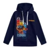 Dark Blue Pac-Man 280gsm Kids Hoodie, Vintage Video Game Apparel Unisex Comfortable Front Pocket Sweater Cool Kiddo 22