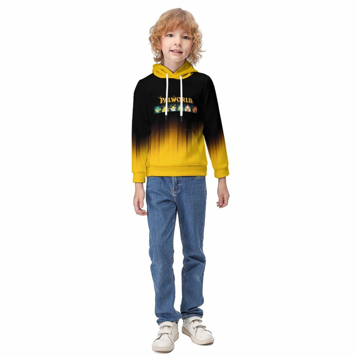 Palworld Black and Yellow 230gsm Hoodie for Kids (All-Over Printing) Cool Kiddo 22