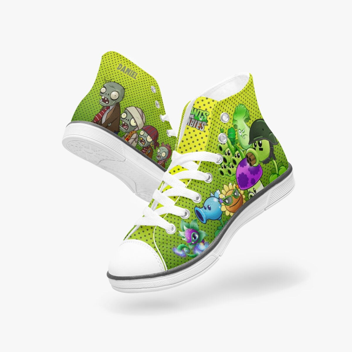 Plants vs Zombies Personalized High-Top Sneakers for Children Cool Kiddo 10