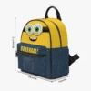 Yellow and Denim Simulation Minions Face Little Backpack – Fun All-Over Print Leather Street Bag for Girls Cool Kiddo 36