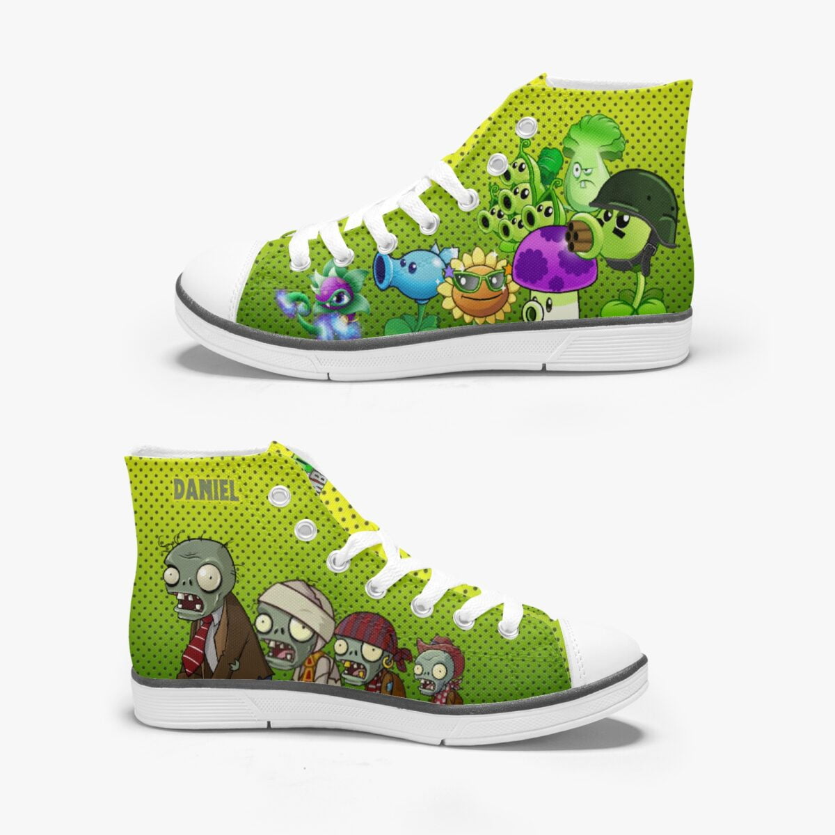 Plants vs Zombies Personalized High-Top Sneakers for Children Cool Kiddo 18