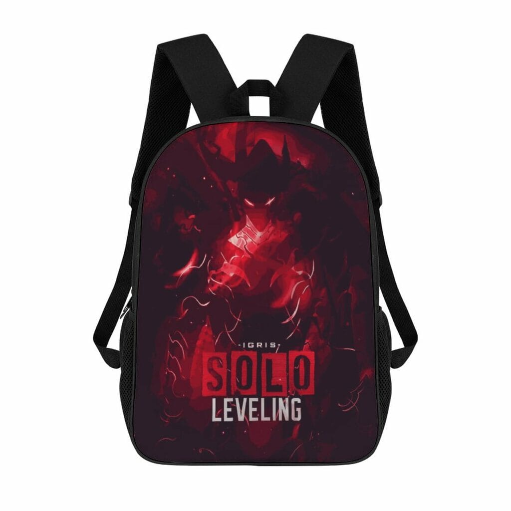 Igris Solo Leveling 17-inch Black Schoolbag & Shoulder Backpack Cool Kiddo Igris Solo Leveling 17-inch Black Schoolbag & Shoulder Backpack
