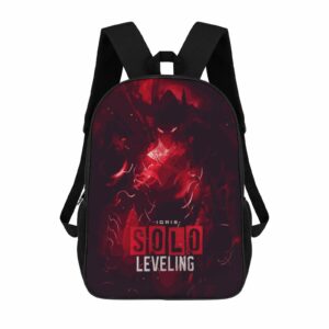 Igris Solo Leveling 17-inch Black Schoolbag & Shoulder Backpack Cool Kiddo