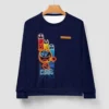 Dark Blue Pac-Man Men-Youth Crewneck Sweatshirt, Vintage Video Game Apparel Unisex Comfortable Sweater Cool Kiddo 32