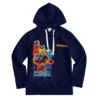 Dark Blue Pac-Man 280gsm Kids Hoodie, Vintage Video Game Apparel Unisex Comfortable Front Pocket Sweater Cool Kiddo 30