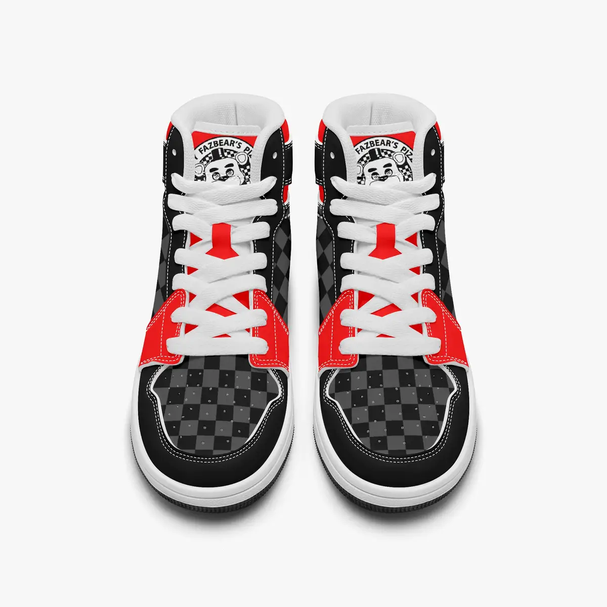 Five Nights at Freddy’s Inspired Character High-Top Kids Black and Red Leather Shoes, FNAF Jordans Style Sneakers Cool Kiddo 16