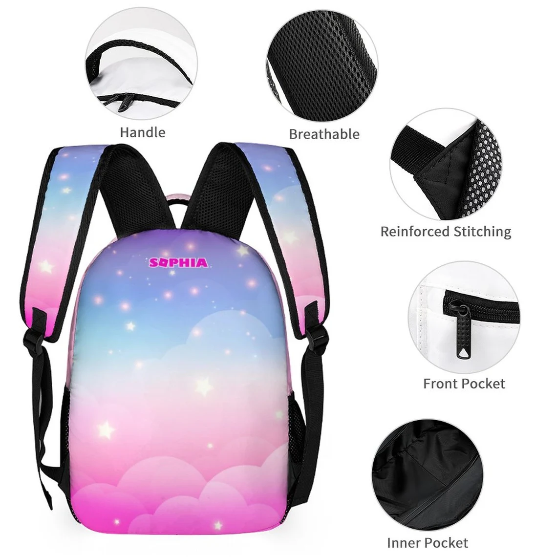 Personalized pink backpack for girls Roblox Girl customizable backpacks Cool Kiddo 12