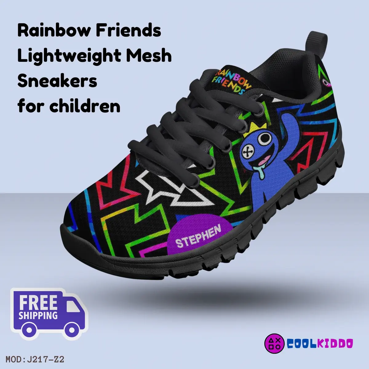 Personalized Rainbow Friends Inspired Kids/Youth Lightweight Mesh Sneakers Cool Kiddo 10