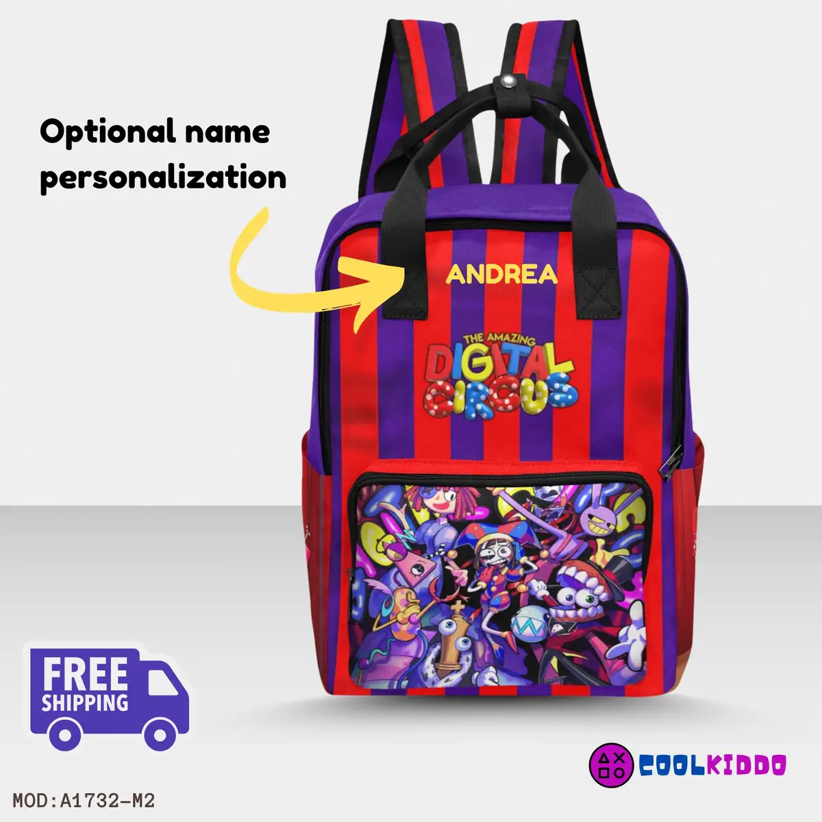 Amazing Digital Circus Handle Backpack. Book bag for Kids / Youth Cool Kiddo 14