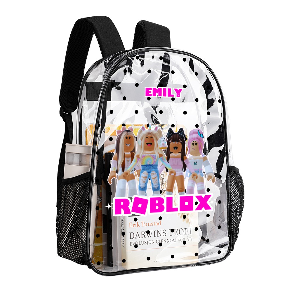 Roblox Girl – Clear Backpack – Transparent Book Bag 17-inch 2024 New Cool Kiddo 22