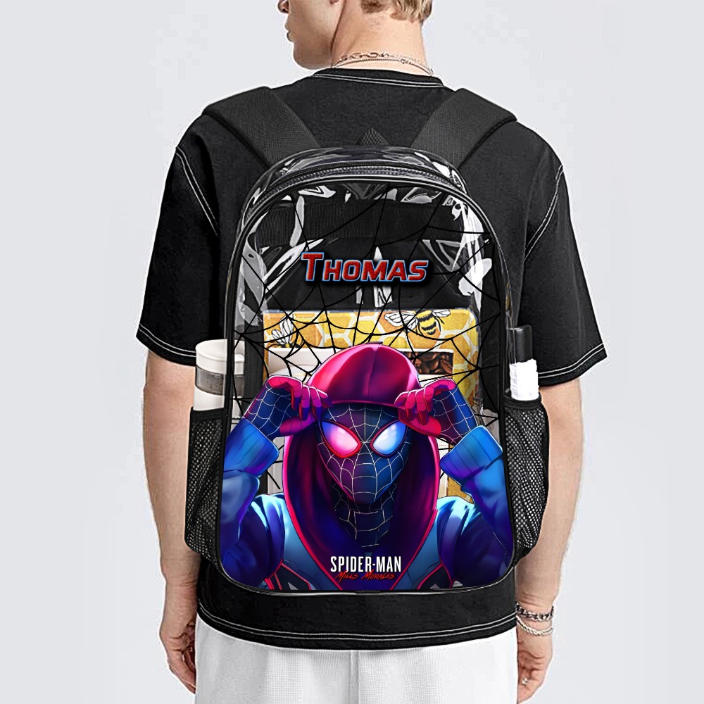 Spiderman Miles Morales Transparent 17-Inch Backpack for Kids & Youth 🎒🕸️ Cool Kiddo 14