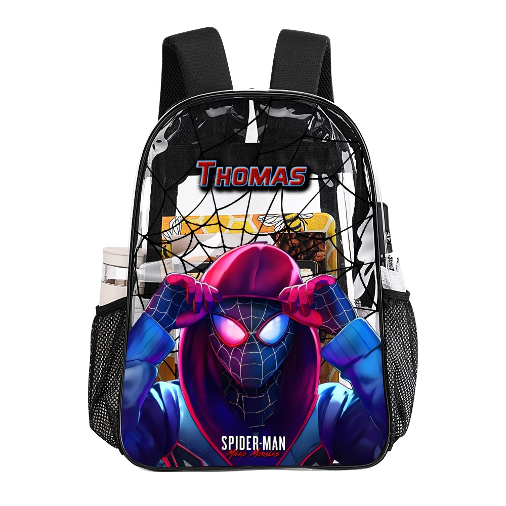 Spiderman Miles Morales Transparent 17-Inch Backpack for Kids & Youth ??️