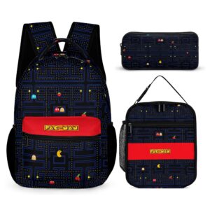 Pac Man Backpack, Lunch Bag and Pencil Poach. Three-piece set combination Cool Kiddo 10