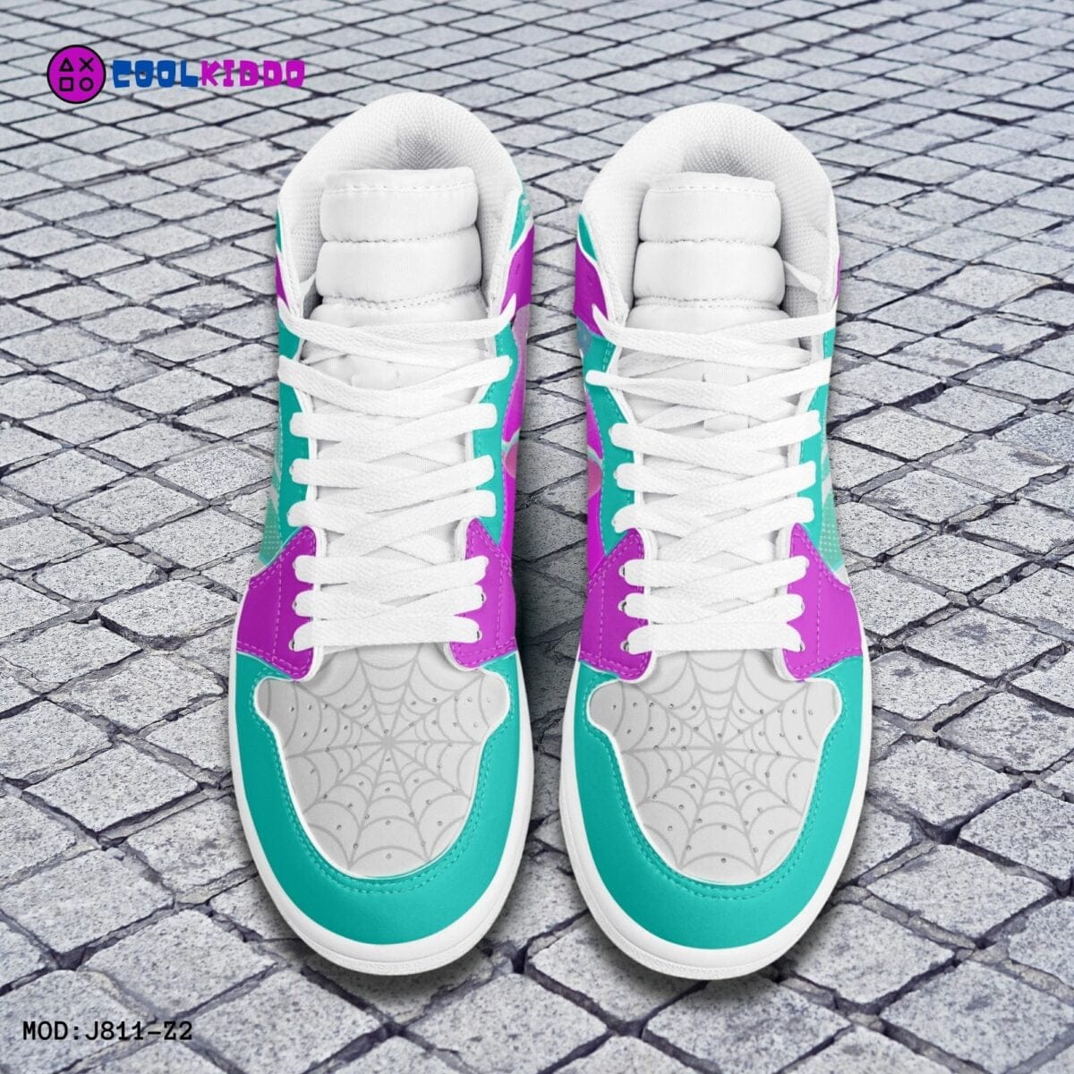 Custom Spider Verse Gwen Stacy Character High-Top Leather Girl Woman Shoes, Jordans Style Sneakers Cool Kiddo 22