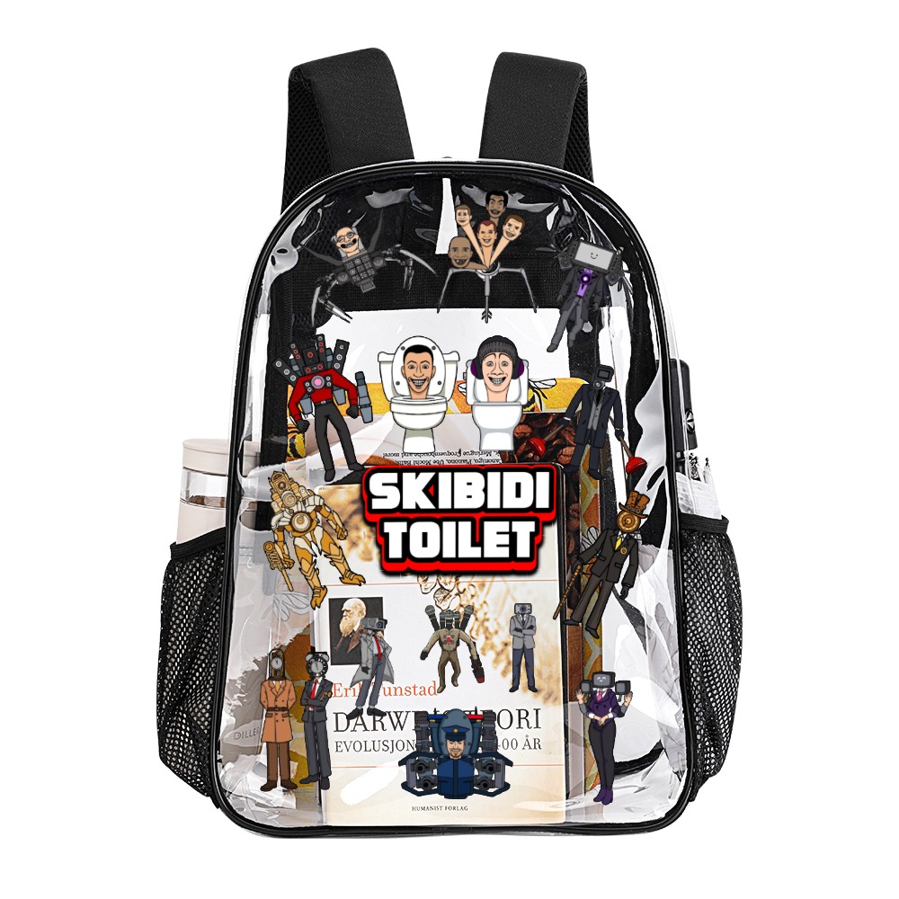Skibidi Toilet – Transparent Bag 17 inch 2024 New Cool Kiddo 18