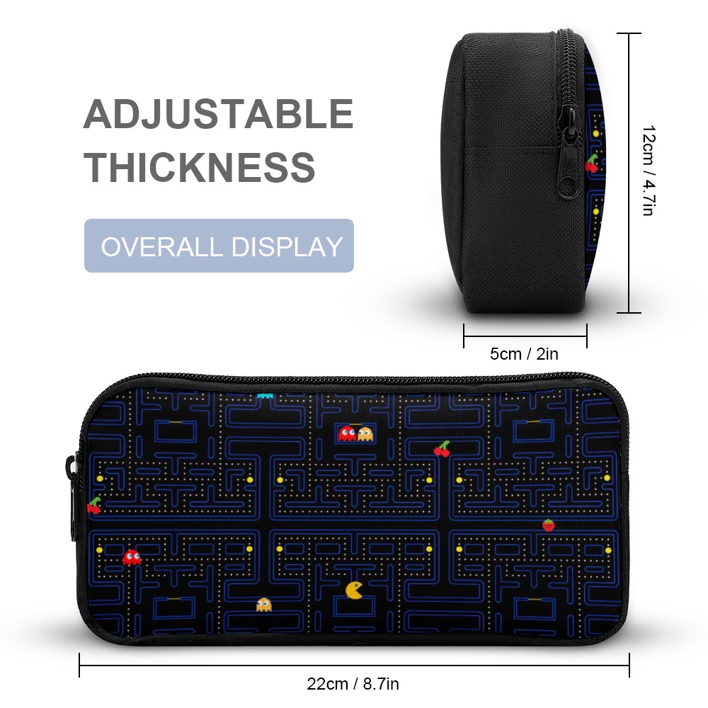 Pac Man Backpack, Lunch Bag and Pencil Poach. Three-piece set combination