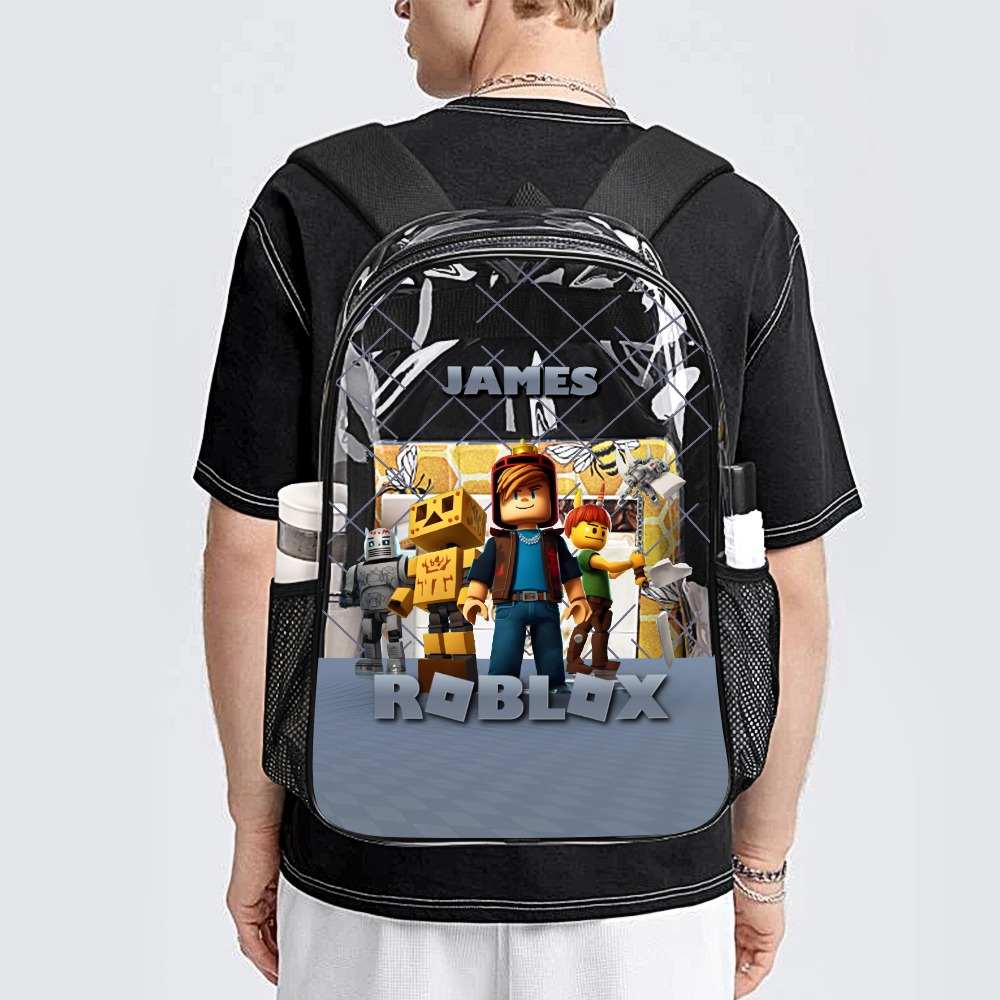 Personalized ROBLOX Avatars – Transparent Bag – Clear Backpack – 17-inch 2024 New Cool Kiddo 14