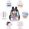 Personalized Blue Rainbow Friends – Transparent Bag – Clear Backpack – 17-inch 2024 New Cool Kiddo 26