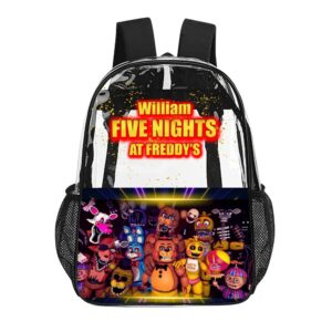 Personalized FIVE NIGHTS AT FREDDY’S – Transparent Bag – Clear Backpack 17-inch 2024 New Cool Kiddo