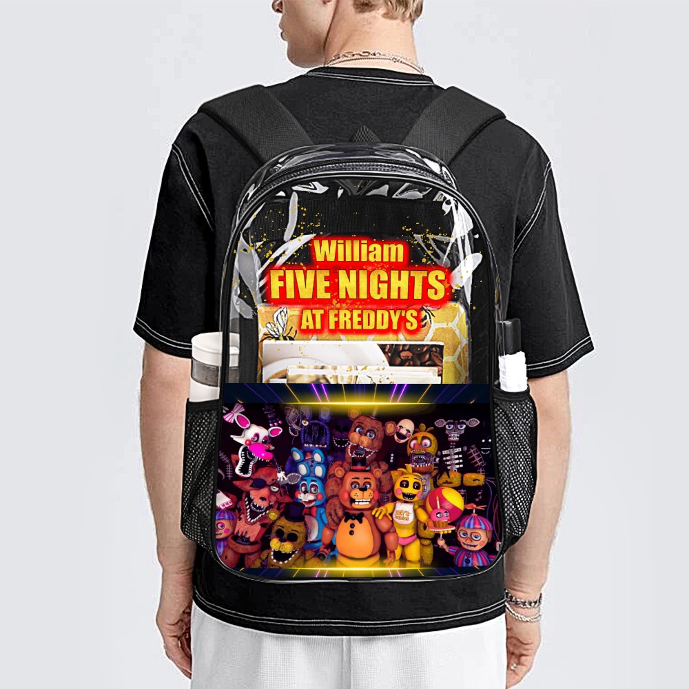 Personalized FIVE NIGHTS AT FREDDY’S – Transparent Bag – Clear Backpack 17-inch 2024 New Cool Kiddo 14