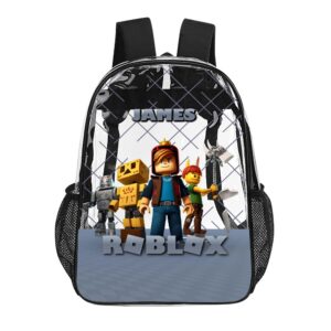 Personalized ROBLOX Avatars – Transparent Bag – Clear Backpack – 17-inch 2024 New Cool Kiddo