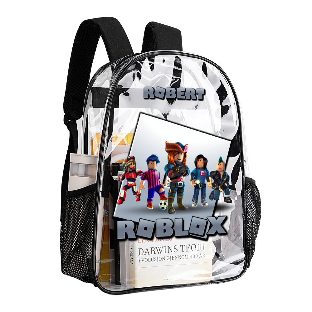 Personalized Name ROBLOX – Transparent Bag – Clear Backpack – 17-inch 2024 New Cool Kiddo 22