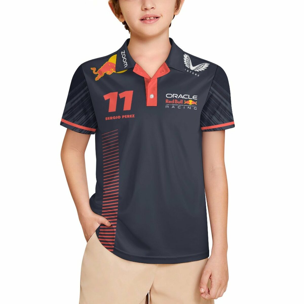 Sergio Perez Red Bull Racing POLO for Kids J62T (All-Over Printing)