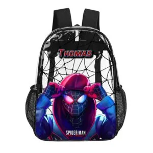 Spiderman Miles Morales Transparent 17-Inch Backpack for Kids & Youth 🎒🕸️ Cool Kiddo