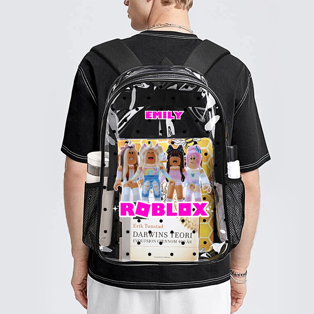 Roblox Girl – Clear Backpack – Transparent Book Bag 17-inch 2024 New Cool Kiddo 14
