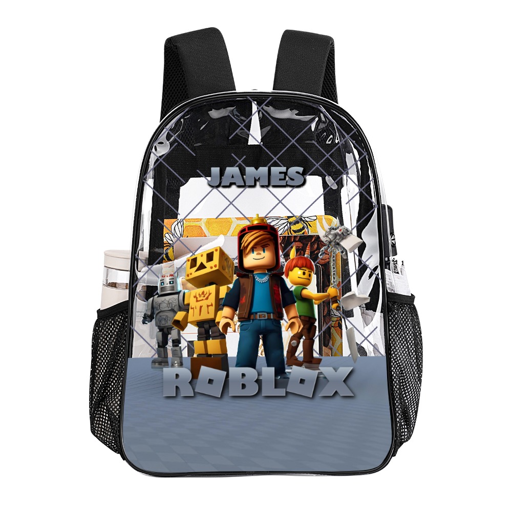 Personalized ROBLOX Avatars – Transparent Bag – Clear Backpack – 17-inch 2024 New Cool Kiddo 18