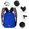 Blue Rainbow Friends backpack from BLUE grid characters faces background Cool Kiddo 32