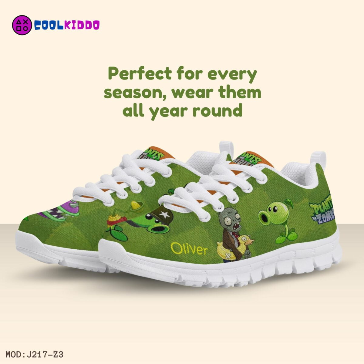 Personalized Plants vs Zombies Inspired Kids’ Lightweight Mesh Sneakers Cool Kiddo 18
