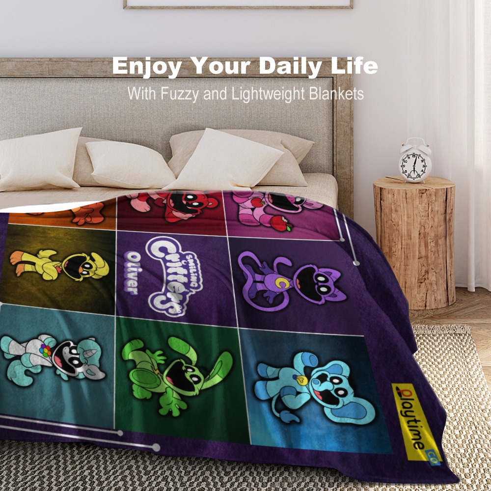 Personalized Ultra-soft flannel blanket. Poppy Playtime - Smiling Critters characters, CatNap