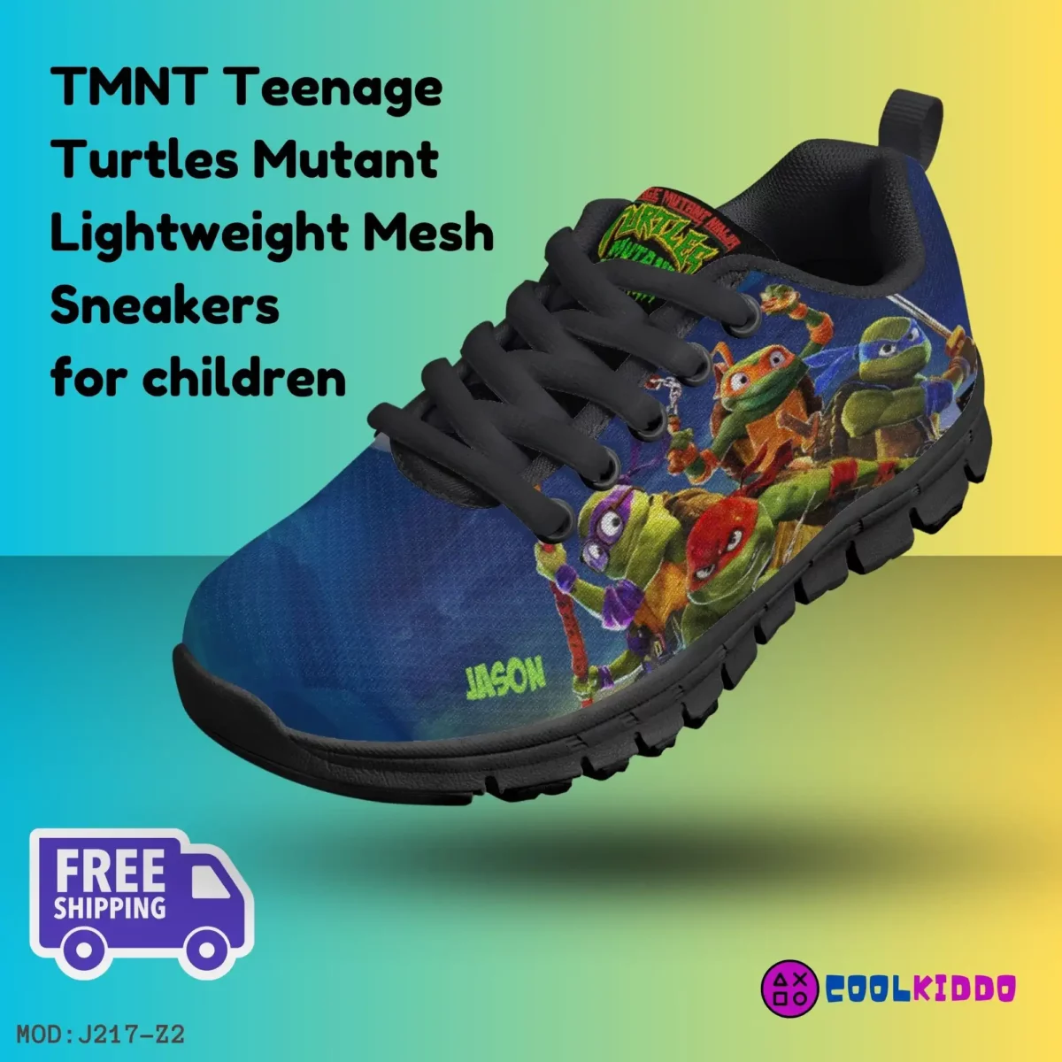 Personalized Teenage Mutant Ninja Turtles Inspired Kids’ Lightweight Mesh Sneakers Cool Kiddo 10