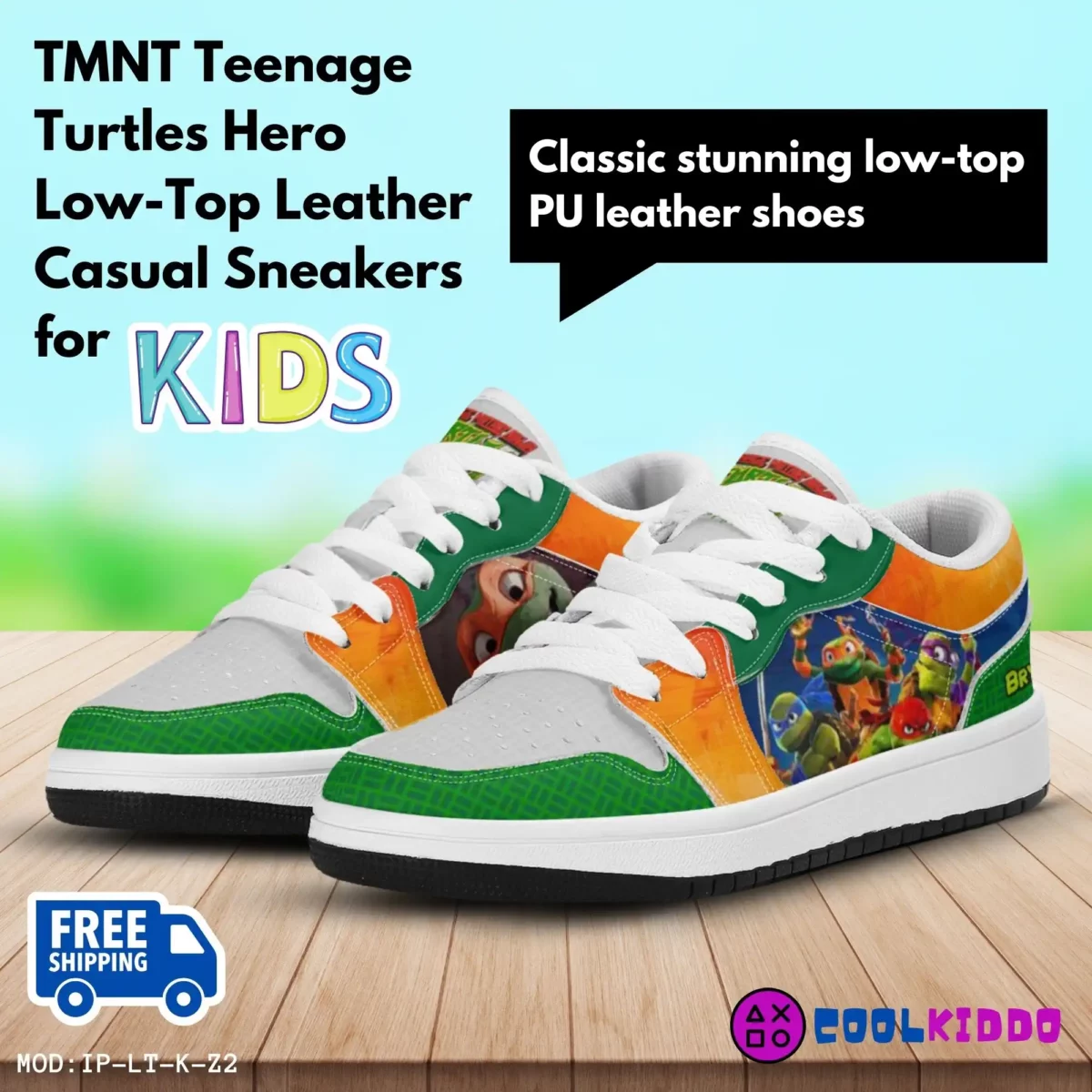 TMNT Teenage Mutant Ninja Turtles Animated Series Inspired Low-Top Casual Shoes Cool Kiddo 10