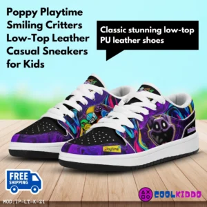 Catnap Character from Poppy Playtime Video Game Low-Top Casual Shoes, Leather Sneakers for Kids Cool Kiddo