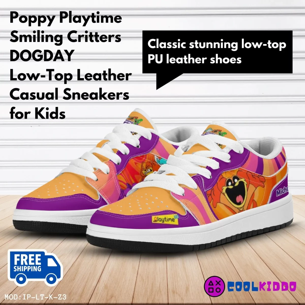 DogDay Character from Poppy Playtime Video Game Low-Top Casual Shoes Cool Kiddo 10