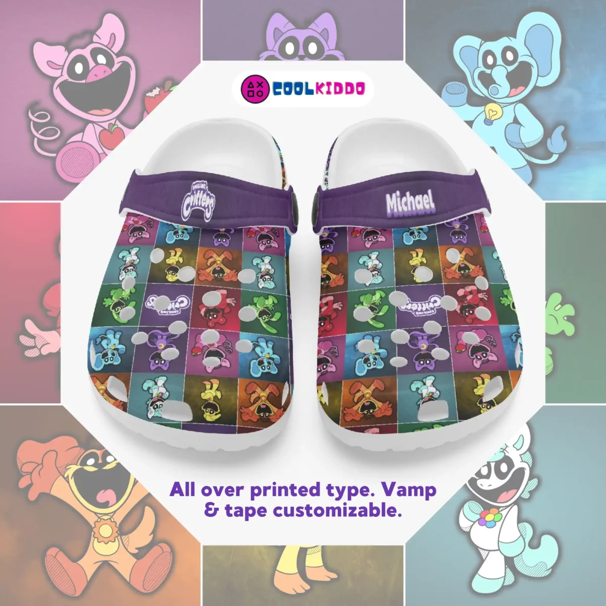 Personalized Smiling Critters Poppy Playtime Playtime Rubber Clogs Shoes, Children Clogs Shoes, Funny Crocs Clogs Cool Kiddo 18