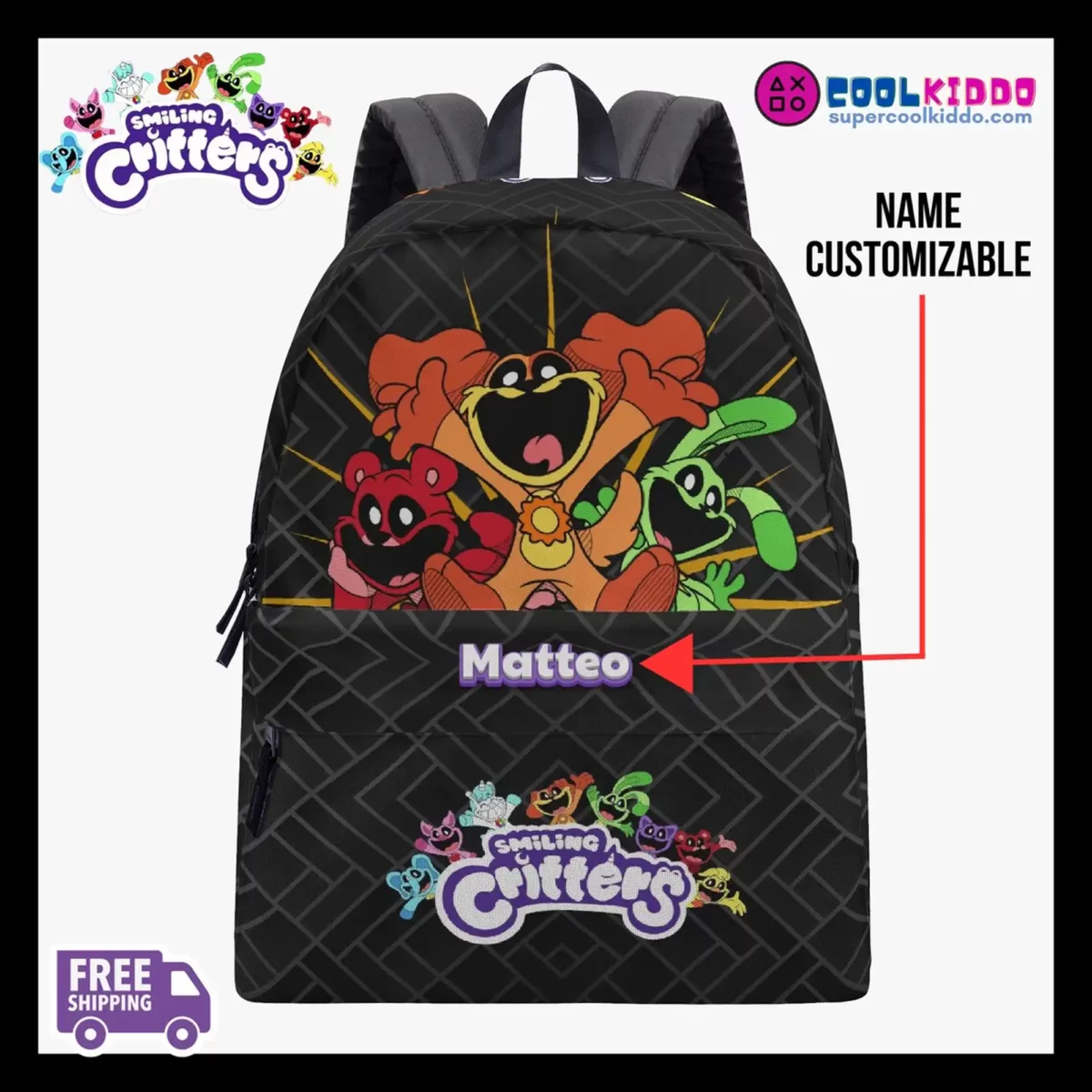 Smiling Critters Poppy Playtime Characters Three Sizes Backpack – Kids and Youth Book Bag Cool Kiddo 10