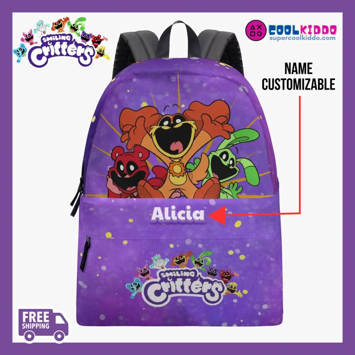 Smiling Critters Poppy Playtime Characters Three Sizes Backpack – Kids and Youth Book Bag Cool Kiddo 12