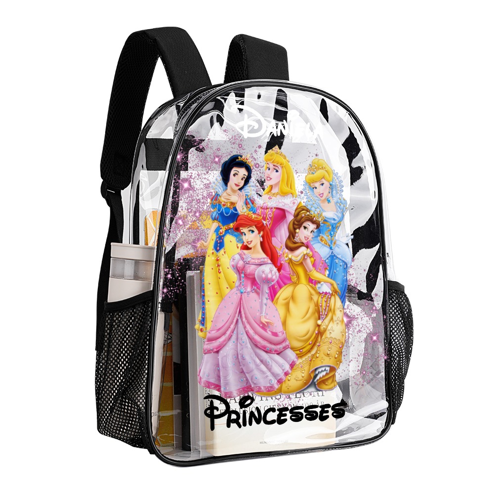 Personalized Disney Princesses Transparent 17-Inch Clear Backpack – Stylish and Functional for All Occasions 🎒👑 Cool Kiddo 22