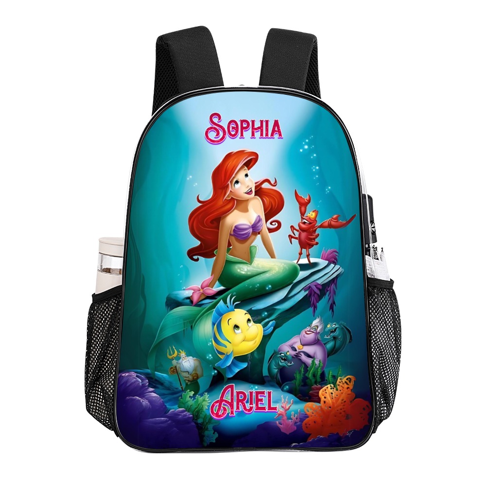 Personalized Ariel The little Mermaid Transparent Bag 17 inch 2024 New Clear Backpack Cool Kiddo 18