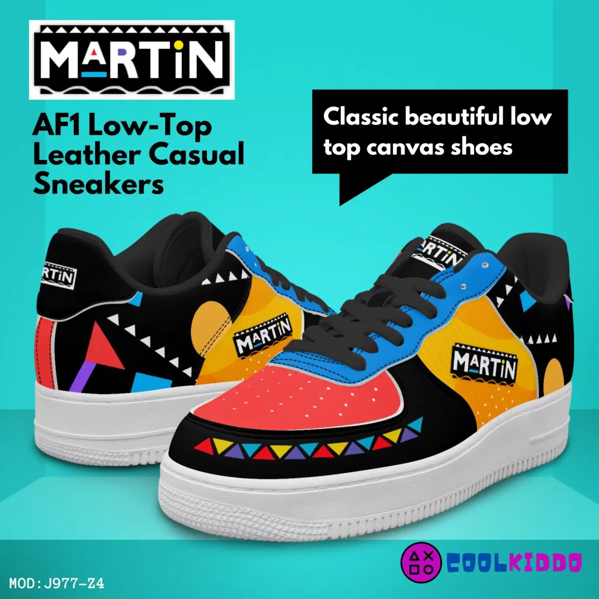 Custom Martin Lawrence Show Low-Top Leather Sneakers – 90’s TV Show Inspired Character Cool Kiddo 10