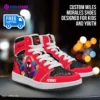 Personalized Spiderman Sneakers for Kids | Miles Morales Spider Verse Character High-Top Leather Black and Red Shoes Cool Kiddo