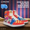 Personalized Name The Amazing Digital Circus Inspired High-Top Shoes, Leather Sneakers for Kids Cool Kiddo 30