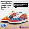 Personalized The Amazing Digital Circus Leather Low-Top Sneakers for Kids | Unisex Casual Shoes Cool Kiddo