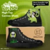 Grim Black and Green High-Top Canvas Shoes | From The Grim Adventures of Billy and Mandy | Adult/Youth – Black Sole Grim Sneakers Cool Kiddo
